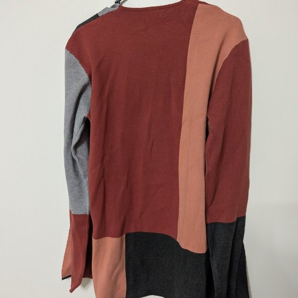 NWT Amalli Talli Pink/Grey/Camel Rust Combo Colorblock Cardigan size Large Tall - Picture 7 of 11
